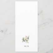 Menu de mariage floral rustique d'hiver (Dos)