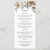 Menu de mariage floral rustique d'hiver (Devant)