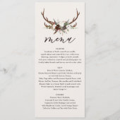 Menu de mariage floral rustique et bois de cerf (Devant)