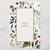Menu de mariage floral rustique et bois de cerf (Dos)