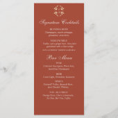 Menu de mariage floral rustique intemporel (Dos)