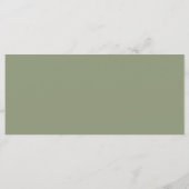 Menu de mariage floral Sage rustique 4x9 plat (Dos)