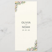 Menu de mariage floral - style boho (Dos)