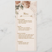 Menu de mariage floral terracotta Bohème rustique  (Devant)