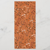Menu de mariage floral terracotta rustique (Dos)