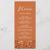 Menu de mariage floral terracotta rustique (Devant)
