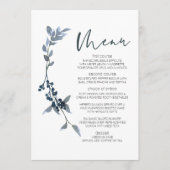 Menu de mariage floral vert argenté de sauge (Devant)
