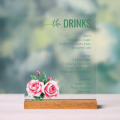 Menu de mariage floral vert élégant (Neutre)