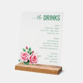 Menu de mariage floral vert élégant (Angle)