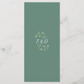 Menu de mariage floral vert eucalyptus Monogramme (Dos)