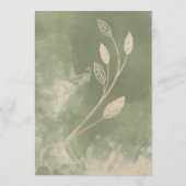 Menu de mariage floral vert sauge or (Dos)