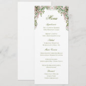 Menu de mariage floral vintage classique (Devant / Derrière)