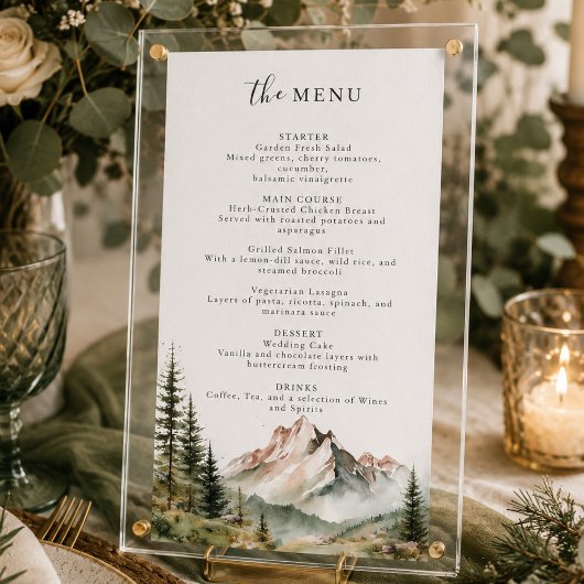 Menu de mariage forêt rustique