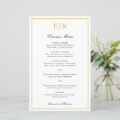 Menu de mariage formel élégant avec monogramme en (Debout devant)