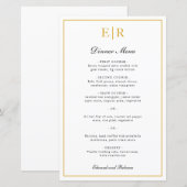 Menu de mariage formel élégant avec monogramme en (Devant / Derrière)