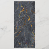 Menu de mariage géométrique à paillettes de marbre (Dos)