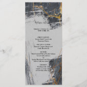 Menu de mariage géométrique à paillettes de marbre (Devant)