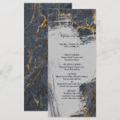 Menu de mariage géométrique pailleté en marbre (Devant / Derrière)