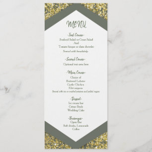 Menu de Mariage glam de Parties scintillant chic O