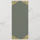 Menu de mariage glamour avec paillettes dorées et (Dos)