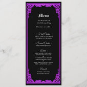 Menu de mariage gothique à lueur violette ensorcel (Devant)