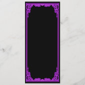 Menu de mariage gothique à lueur violette ensorcel (Dos)