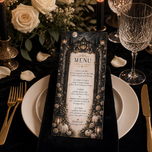 Menu de mariage gothique céleste de luxe