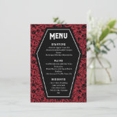 Menu de mariage gothique Cercueils & Fleurs (Debout devant)