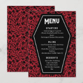 Menu de mariage gothique Cercueils & Fleurs (Devant / Derrière)