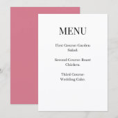 Menu de mariage gothique Dark Academia (Devant / Derrière)