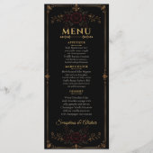 Menu de mariage gothique élégant et sombre (Devant)