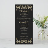 Menu de mariage gothique fantasy Roses (Debout devant)