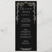 Menu de mariage gothique floral élégant (Devant)