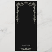 Menu de mariage gothique floral élégant (Dos)