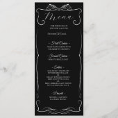Menu de mariage gothique floral élégant (Devant)