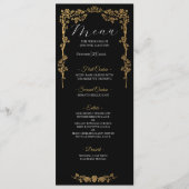 Menu de mariage gothique floral élégant (Devant)