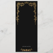 Menu de mariage gothique floral élégant (Dos)