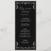 Menu de mariage gothique floral élégant (Devant)
