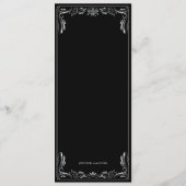 Menu de mariage gothique floral élégant (Dos)