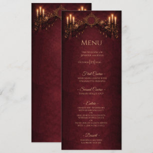 Menu de mariage gothique floral élégant Halloween