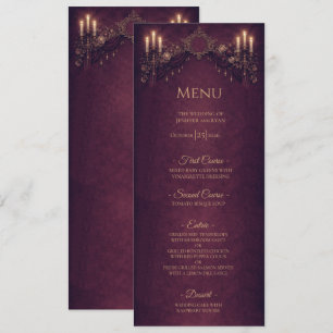 Menu de mariage gothique floral élégant Halloween