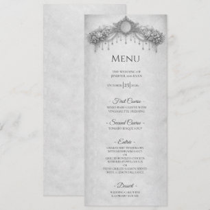 Menu de mariage gothique floral élégant Halloween