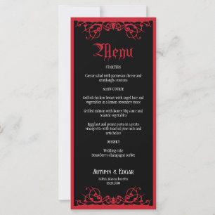 Menu de mariage gothique Halloween