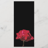 Menu de mariage gothique rose rouge sur fond noir (Dos)