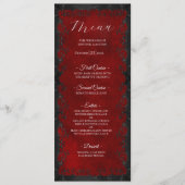 Menu de mariage gothique rouge élégant (Devant)