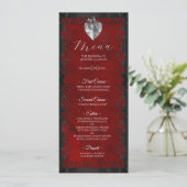 Menu de mariage gothique rouge élégant (Debout devant)