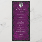 Menu de mariage gothique violet élégant (Devant)