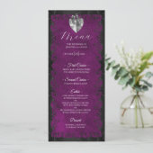 Menu de mariage gothique violet élégant (Debout devant)