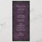Menu de mariage gothique violet élégant (Devant)