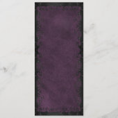 Menu de mariage gothique violet élégant (Dos)